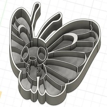 papillusion coup poing Pokémon biscuits Gâteaux 3d print model - Mito3D