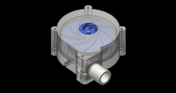 papr centrifugal pump utilizing common 2205 bldc motor air blower covid-19 various miscellaneous uncategorized 3d print model - Mito3D