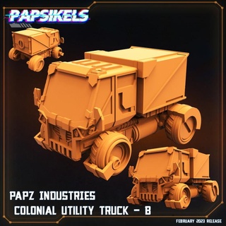 papz industries colonial utility truck b container modular vehicle props scifi 3d print model - Mito3D