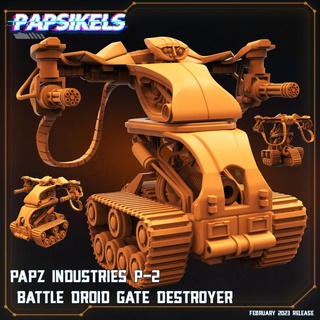 papz industries p1 battle droid gate destroyer robot mech terminator t1 3d print model - Mito3D