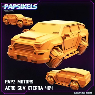 papz motors aero suv xterra 4x4 car flying scifi vehicles cyberpunk 3d print model - Mito3D