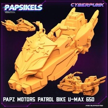 papz motores patrulla bicicleta max 6501 juego npc mesa 3dprinting internautas apoyo Juez Dredd policía vehículo moto 3d print model - Mito3D