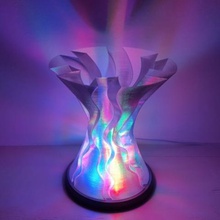 parabólica onda esculpida abajur a casa abajures máscaras de lâmpada led spial vaso modo spiralized espiral impressão 3d print model - Mito3D