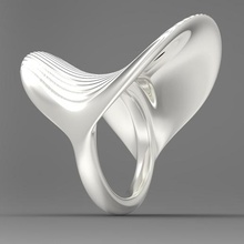 paraboloïde de l'anneau bijoux d'argent or la mode anycubic3d 3d print model - Mito3D