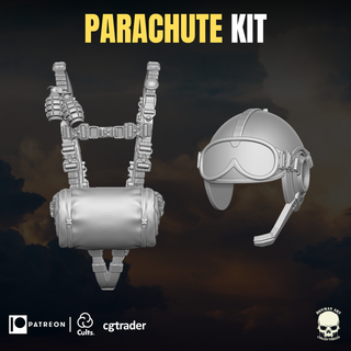 parachute kit action figures gi joe classified marvel legends star wars black series military helmet harness figure gear 3d print model - Mito3D