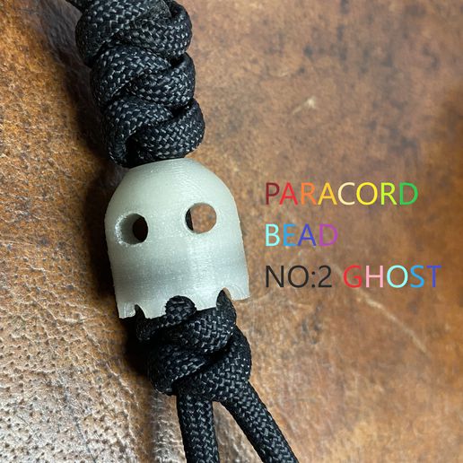 paracord bead 2 ghost fashion edc pac pacman 3D print model - Mito3D