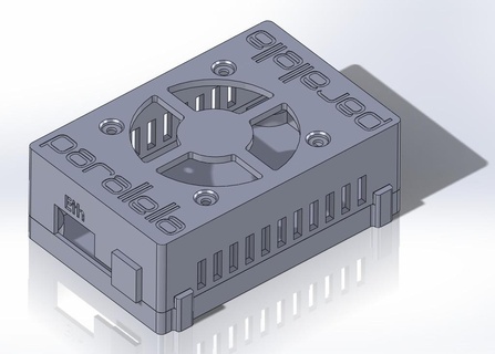 paralelo caso funda 12v ventilador revisión 10 3d print model - Mito3D