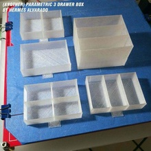 parametric 3 drawer box container customizable drawers mini openscad tool_holders_boxes 3d print model - Mito3D