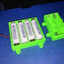 parametric aa battery box contacts tool holder case clip customizer spring electronics 3d print model - Mito3D