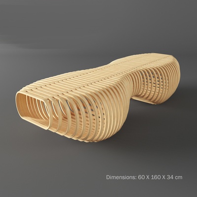parametric bench chair - armchair sofa furniture 3d print model - Mito3D