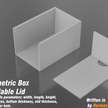 parametric box slidable lid customizable drawer holder tool_holders_boxes 3d print model - Mito3D