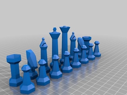 parametric chess set game staunton board games playset 3d print model - Mito3D