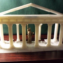 paramétrico templo dórico conjunto de construção arquitetura edifícios estruturas printable openscad modelo kit grécia caneladas diorama coluna clássico 3d 3d print model - Mito3D