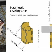 parametric freecad table levelling shim laser cutter bed level leveling created with customizable k40 lasercut lasercutter cut engraver made parameterized parametrizable diy 3d print model - Mito3D
