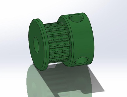 parametric gt2 pulley 20t 5mm - stl 20t5mm belt 3d printing tool control movement 20 teeth 3d print model - Mito3D