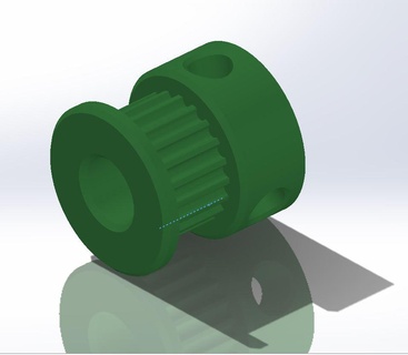 parametric gt2 pulley 20t 635mm - stl 20t635mm belt 3d printing tool control movement 20 teeth center bore timing 3d print model - Mito3D