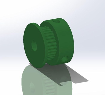 parametric gt2 pulley 30t 5mm - stl 30t5mm belt 3d printing tool control movement 30 teeth center bore timing 3d print model - Mito3D