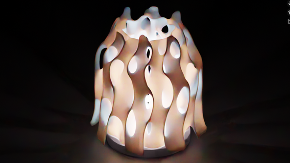 parametrisch Gyroid Lampe organisch 3d print model - Mito3D