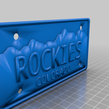 parametric kid's bike license plate - colorado bicycle mount rockies door sign ebike mountain mountainbike mountains nameplate nametag tag rocky sport outdoors 3d print model - Mito3D