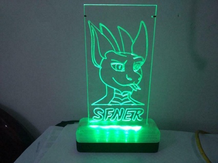 parametric led acrylic sign engrave engraved illuminated lamp leds holder light openscad parameterized usb powered signs logos 3d print model - Mito3D