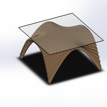 parametrico tavolo da ufficio architettura arredamento office casa il laser cnc router legno 2d 3d design cut art pinterest scenario tabella di vetro dxf 3d print model - Mito3D