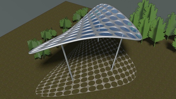 parametric pavilion scene 3d print model - Mito3D