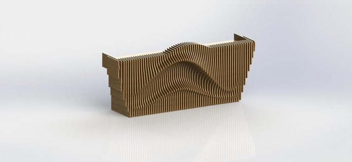 parametric reception iii office decor architecture bench furniture model layers relief company restaurant architectural decoration cnc router 3d print model - Mito3D