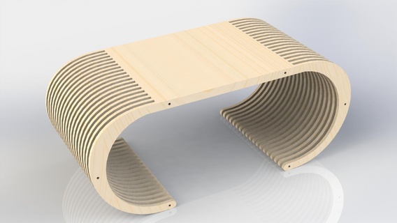 parametrik masa Bank mimari dekor ofis lazer yönlendirici Odun 2d 3d tasarım sandalye kesmek Sanat pinterest kanepe mobilya 3d print model - Mito3D