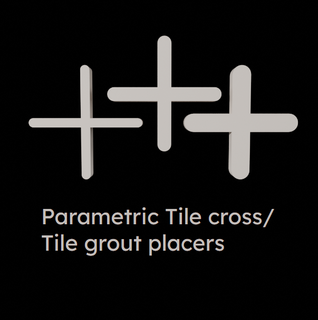 parametric tile cross tile grout placers Tools cross customizable parametric parametricdesign parametric design spacer tile tilecross tiles tilespacer tool tools diy maker  3d print model - Mito3D