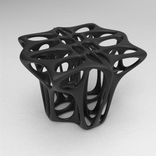 paramétrico voronoi cubo mesa 3D print model - Mito3D