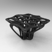 parametric voronoi cube table 3d print model - Mito3D