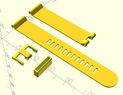 paramétrico reloj Correa hardware correa accesorios 3d print model - Mito3D