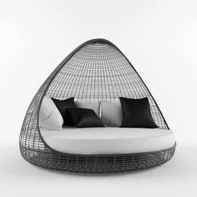 parametric wicker sofa chair - armchair furniture bench 3d print model - Mito3D