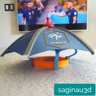 parapluie cupé du monde Katar 2022 francés versión lección fran fácil encabezamiento paraguas didáctico fútbol capó Navidad 3d print model - Mito3D