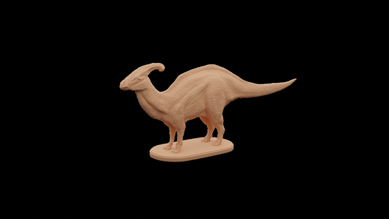 parasaur oval base dnd animal tabletop statue mini minitature sculpt figurine dungeons dragons d&d pathfinder dino dinosaur para parasaurolophus walkeri herbivore cretaceous 3d print model - Mito3D