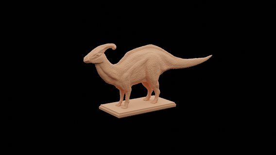 parasaur rectangular base dnd animal tabletop statue mini minitature sculpt figurine dungeons dragons d&d pathfinder dino dinosaur para parasaurolophus walkeri herbivore cretaceous 3d print model - Mito3D