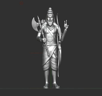 parashurama hindu god indian sculpture statue religion sculptures miniatures art character woman man pendants figurines 3d print model - Mito3D