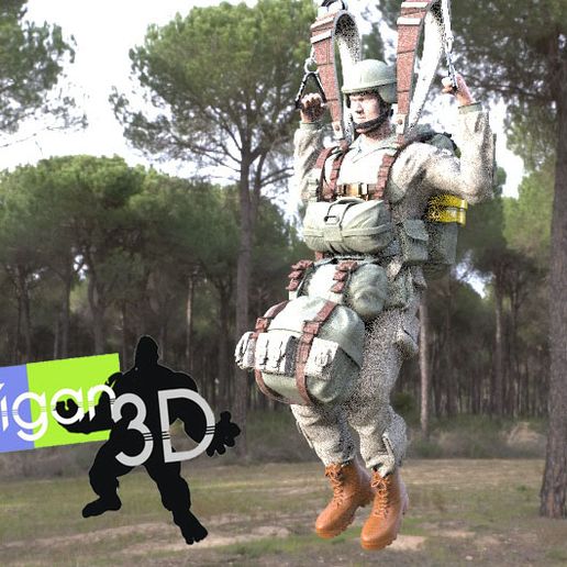 paraşütçü asker Şili Peru Ulusal polis parakaidsit Arjantin 3D print model - Mito3D