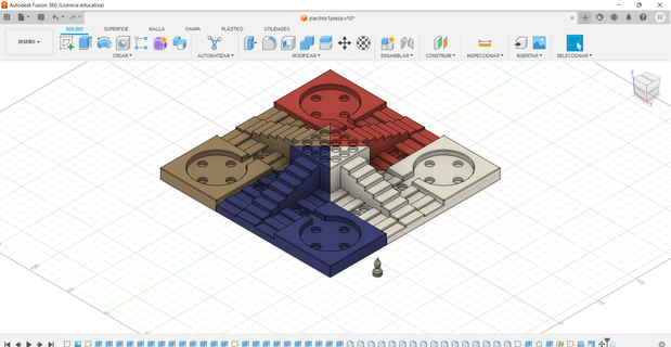 parcheesi 3d tavola gioco ludo famiglia amici 3d print model - Mito3D