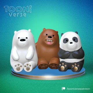 Marrone polare panda oltraggioso arte giocattolo spoglio orsi ecandaolos cartone animato Rete 3d print model - Mito3D