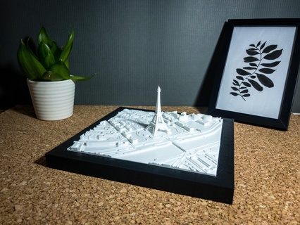 Paris Eiffel Turm Karte Triomphe Bogen Park Modell drucken 3d einfach Frankreich 2022 Stadt Europa Miniatur Statue Dekor 3d print model - Mito3D