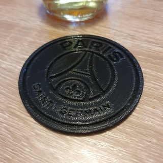 paris saint-germain coaster coasters beer drink soccer alcohol badge psg capital france m'bapp 3d print model - Mito3D