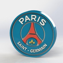 paris saint germain-logo verschiedene Fußball saint-germain logo3d logo 3d-Modellierung taiced 3dprinting plaque Film 3d print model - Mito3D