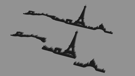 Parigi orizzonte silhouette 3d print model - Mito3D