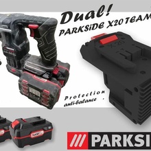 parkside x20 dual drill battery tools adapter 3d print model - Mito3D