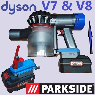 Parkside x20 Dyson v7 v8 Mannschaft Batterie Adapter 3d print model - Mito3D