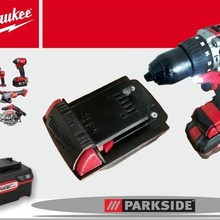 Parkside x20 Milwaukee m18 bohren Batterie Werkzeuge Adapter 3d print model - Mito3D