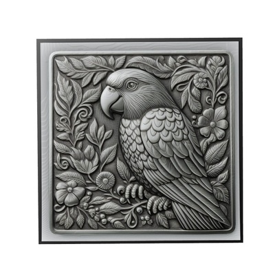 loro animal alivio arte animales yeggi mito3d busto google colgantes medallón relief wall art pared 3d print model - Mito3D