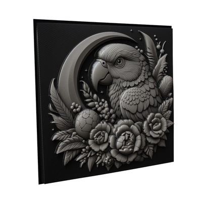 loro animal alivio arte animales yeggi mito3d busto google colgantes medallón relief wall art pared 3d print model - Mito3D