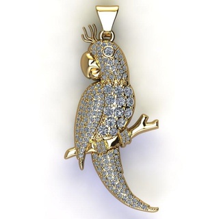 parrot charm pendant diamonds said jewelry 3d print model - Mito3D